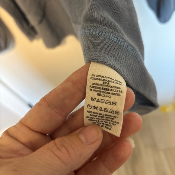 Free People Flowy Boho Tunic Top Small Slate Blue Peasant Long Sleeve - Picture 4 of 6